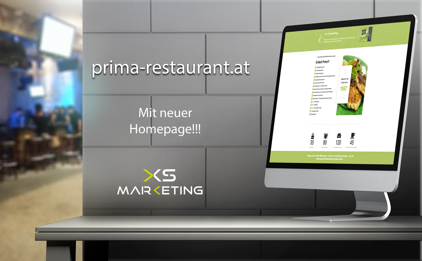 Prima-Restaurant mit neuer Homepage von XSmarketing